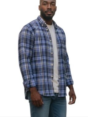 Ralph Lauren Polo Blue Plaid Butron Down Shirt